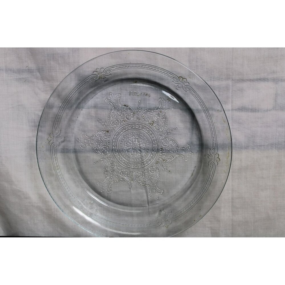 Fire King Glass Pie Plate w/ Beautiful Design
